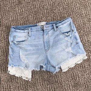 Mudd High Rise Distressed Shorties size 13